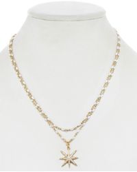 Rachel Reinhardt Jewelry - Star 14k Over Silver 3mm Pearl & Cz Necklace - Lyst