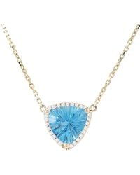 Gemstones - 14k 1.90 Ct. Tw. Diamond & Blue Topaz Necklace - Lyst