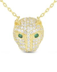 Sphera Milano - 18k Over Silver Cz Necklace - Lyst