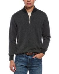 N.Peal Cashmere - Carnaby Birdseye 1/2-Zip 100% Cashmere Mock Neck Sweater - Lyst