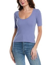RE/DONE - Ribbed Scoop Neck T-Shirt - Lyst