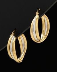 Italian Gold - 14k Two-tone Hoops - Lyst
