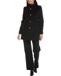 Fleurette - Stand Collar Wool-Blend Car Coat - Lyst