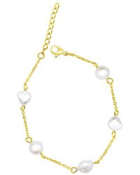 Adornia - 14k Plated 6.35mm Pearl Station Bracelet - Lyst