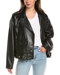badgley mischka quilted lamb leather moto jacket