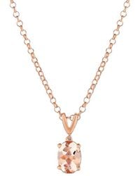 Le Vian - Le Vian Peach Morganite 14k Rose Gold & Silver 1.30 Ct. Tw. Morganite Pendant Necklace - Lyst