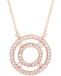 Suzy Levian - 14k Rose Gold 0.75 Ct. Tw. Diamond Double Circle Necklace - Lyst
