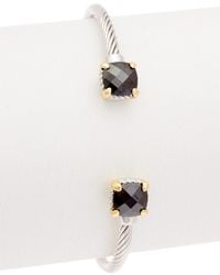 Juvell - 18K Two-Tone Plated Topaz Bangle - Lyst