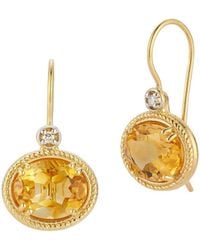 Reiss - 14K 4.94 Ct. Tw. Diamond & Citrine Earrings - Lyst