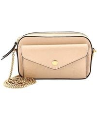 Gucci - Beige Jumbo Gg Embossed Leather Front Pocket Chain Shoulder Bag Super Mini (authentic Pre-loved) - Lyst