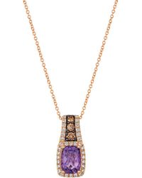 Le Vian - Le Vian 14k Strawberry Gold 1.67 Ct. Tw. Diamond & Amethyst Necklace - Lyst