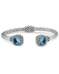 Samuel B. - Silver 3.86 Ct. Tw. Blue Topaz Woven Bangle Bracelet - Lyst