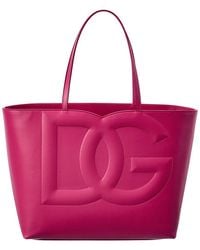 Dolce & Gabbana - Dg Logo Medium Leather Tote - Lyst