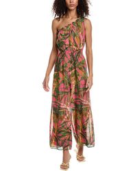 Taylor - Printed Chiffon One-shoulder Jumpsuit - Lyst