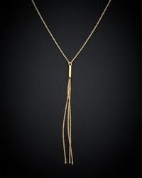 Italian Gold - 14k Tube Tassel Necklace - Lyst