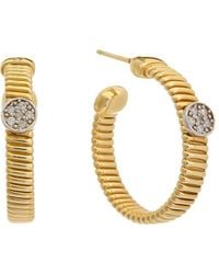 Meshmerise - 18k Gold Over Silver 0.12 Ct. Tw. Diamond Earrings - Lyst