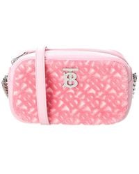 Burberry - Lola Mini Terry & Leather Camera Bag - Lyst