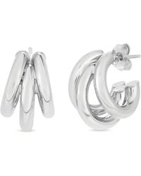 Italian Silver - Hoops - Lyst