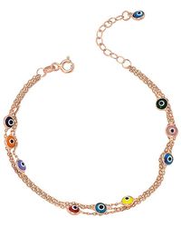 Amorium - 18K Rose Vermeil Cz Evil Eye Bracelet - Lyst