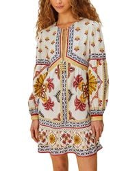 FARM Rio - Linen-Blend Mini Dress - Lyst