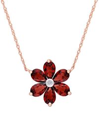 Rina Limor - 10k Rose Gold 3.02 Ct. Tw. Diamond & Garnet Floral Pendant Necklace - Lyst