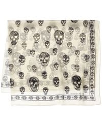 McQueen - Skull Print Silk Scarf - Lyst