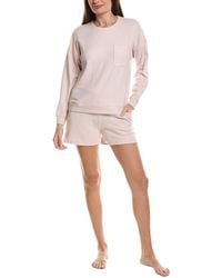 Barefoot Dreams - 2Pc Brushed Fleece Top & Short Set - Lyst