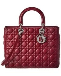 Dior - Red Cannage Leather Large Lady (authentic Pre-loved) - Lyst