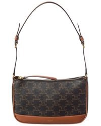 Celine - Triomphe Canvas & Leather Shoulder Bag - Lyst