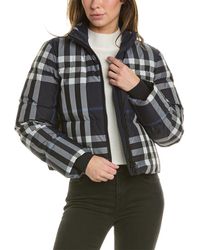 Burberry - Check Cropped Down Puffer Jacket - Lyst