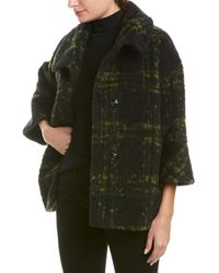 Cinzia Rocca Plaid Wool-blend Coat - Green