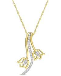 Rina Limor - 10k 0.16 Ct. Tw. Diamond Floral Drop Pendant - Lyst