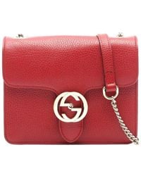Gucci - Leather Interlocking G Shoulder Bag (authentic Pre-loved) - Lyst