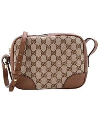 Gucci - Gg Canvas & With Leather Bree Disco Crossbody Mini (Authentic Pre- Loved) - Lyst