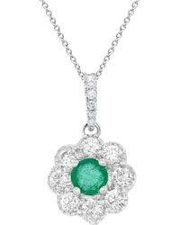 Diana M. Jewels - Fine Jewelry 14k 0.44 Ct. Tw. Diamond & Emerald Necklace - Lyst
