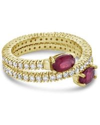 Forever Creations USA Inc. - Forever Creations 14k 2.40 Ct. Tw. Diamond & Ruby Flexible Wrap Ring - Lyst