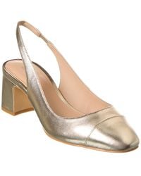 Stuart Weitzman Milla 55 Leather Slingback Pump in Metallic | Lyst