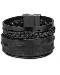 Saachi - Harley Braided Multi Strand Leather Bracelet - Lyst