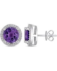 Diamond Select Cuts - 14k 3.95 Ct. Tw. Diamond & Amethyst Earrings - Lyst