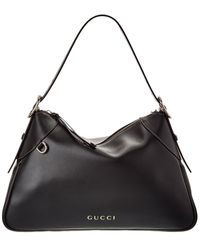 Gucci - Gg Emblem Large Leather Shoulder Bag - Lyst