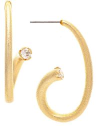Rivka Friedman - 18k Plated Cz Satin Tube End Cap Earrings - Lyst