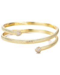 Adornia - 14K Plated Cz Crystal Wrap Cuff Bracelet - Lyst