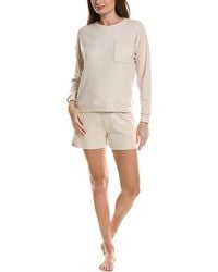 Barefoot Dreams - 2Pc Brushed Fleece Top & Short Set - Lyst