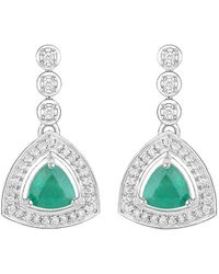 Diana M. Jewels - Fine Jewelry 14k 1.39 Ct. Tw. Diamond & Emerald Dangle Earrings - Lyst