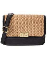 Persaman New York - Eva Straw & Leather Crossbody - Lyst