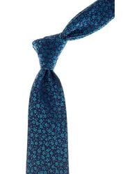 Canali - Blue Floral/stripes Reversible Silk Tie - Lyst