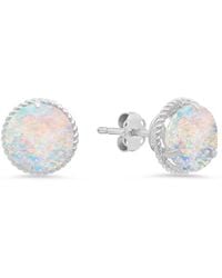 MaxColor - 14k 1.30 Ct. Tw. Lab-grown Opal Halo Studs - Lyst