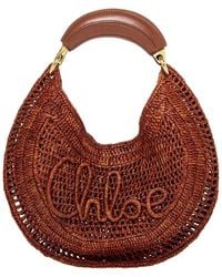 Chloé - Summer Banana Raffia & Leather Hobo Bag - Lyst
