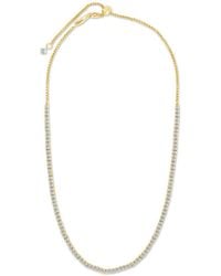 Sterling Forever - 14k Plated Cz Mirabell Adjustable Tennis Necklace - Lyst