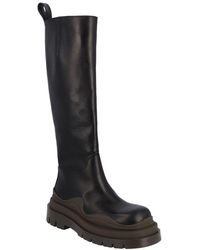 Bottega Veneta - Calfskin Leather Tire Knee-High Boot (Authentic Pre- Loved) - Lyst